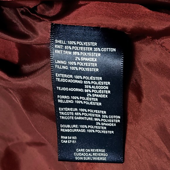 Women's Tommy Hilfiger Deep Blue Puffer Hooded Jacket 3 Pockets Maroon Lining S - Picture 11 of 15